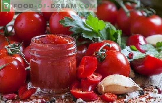 Homemade ketchup - this is useful and quite simple. Interesting recipes of homemade ketchup from tomatoes, peppers, gooseberries, apples, plums and cherries