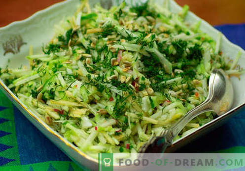 Fresh cucumber salad - a selection of the best recipes. How to properly and tasty to prepare a salad with fresh cucumber.