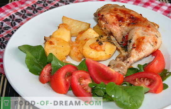 Original recipes for spicy chicken legs with potatoes in the oven. Ham with potatoes in the oven: tasty, fast and easy