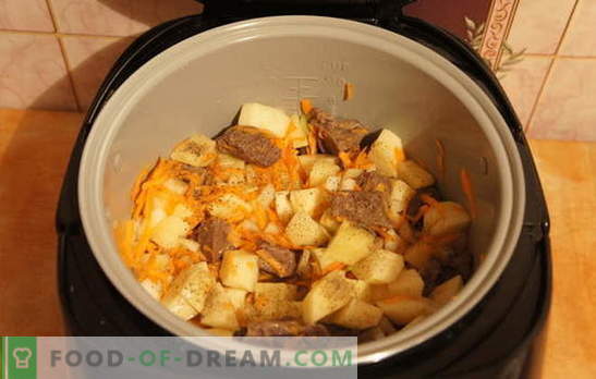 Stewed potatoes with meat in the slow cooker: rest! Recipes for stewed potatoes with meat in a slow cooker: simple and complex