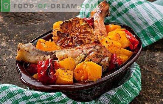 Chicken with pumpkin in the oven - the autumn dish number one! Chicken with pumpkin in the oven with spices, apples, oranges, mushrooms