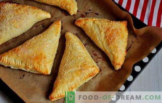 Puffs with cottage cheese: sweet, salty, in the oven and in a skillet. Recipes for different pastry puff pastry with cottage cheese