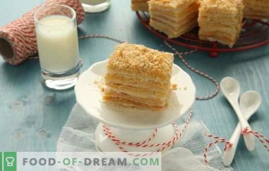 Napoleon cake made from ready-made puff pastry is a dessert without hassle. Recipes cake 