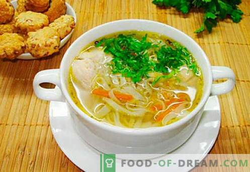 Chicken broth soup - the best recipes. How to properly and tasty cook soup in chicken broth.