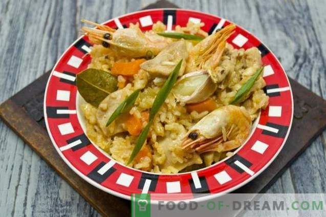 Pilaf with chicken and shrimp