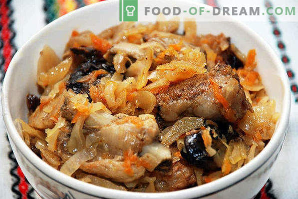 Bigus with fresh cabbage, recipes with meat, pork, chicken, minced meat, sausage, in a slow cooker