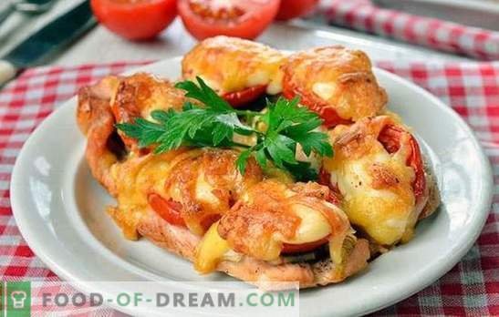 Chicken chops in the oven - uniquely delicious! Cooking chicken chops in the oven with mushrooms, vegetables, cheese
