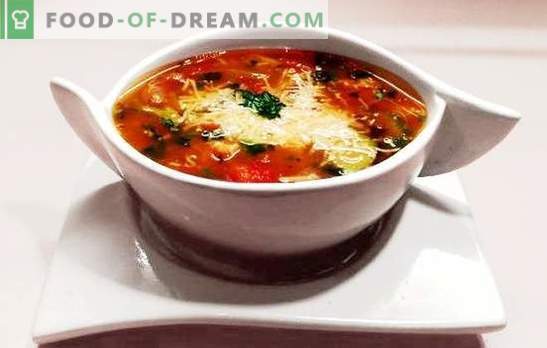 Minestrone Soup - hello from sunny Italy! Minestrone Soup Recipes with Pasta, Bacon, Mushrooms, Beans, Parmesan