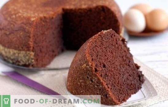 Cocoa sponge cake - chocolate fairy tale! Homemade recipes for cocoa biscuits: classic, boiled water, kefir, sour cream with cherry