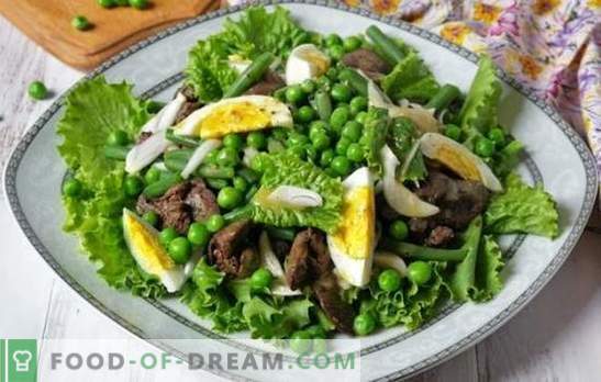 Nourishing delicious salad with liver and beans: proven recipes. Variants of salad with liver and beans, with and without mayonnaise