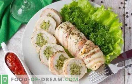 Chicken breast rolls: healthy creativity in the kitchen. Recipes simple and original rolls of chicken breast