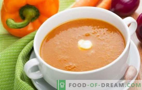 Vegetable cream soup - a delicate first course. Cooking delicious vegetable soups: tomato, zucchini, pumpkin, broccoli, spinach, pepper