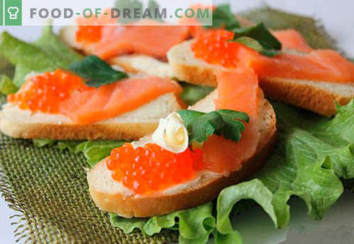 Sandwiches with red caviar are the best recipes. How to quickly and tasty cook sandwiches with red caviar.