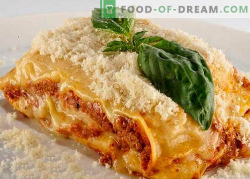 Lasagna with mushrooms - the right recipes. How to quickly and tasty cook lasagna with mushrooms.