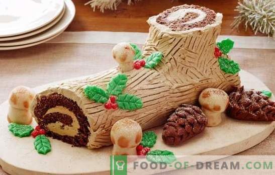 The “Log” cake is very juicy and simple. Recipes of different cakes 