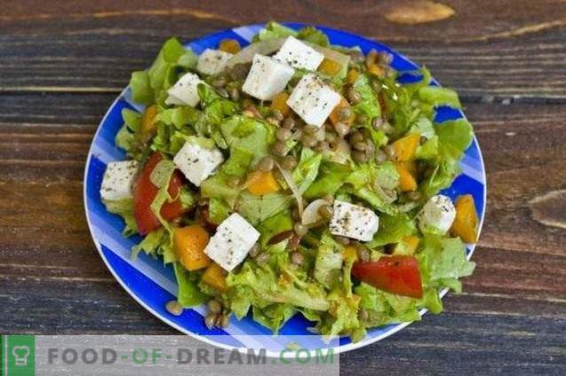 Salad with lentils and cheese