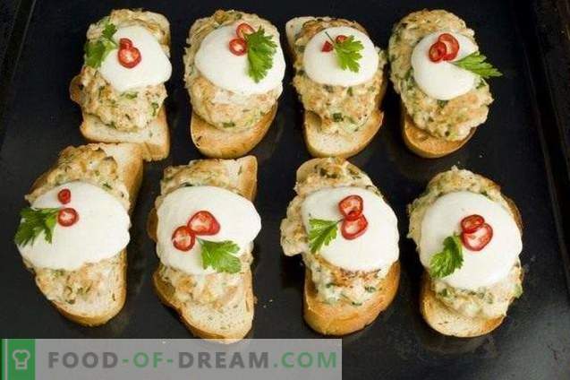 Sandwiches with chicken cutlet and mozzarella cheese baked in the oven