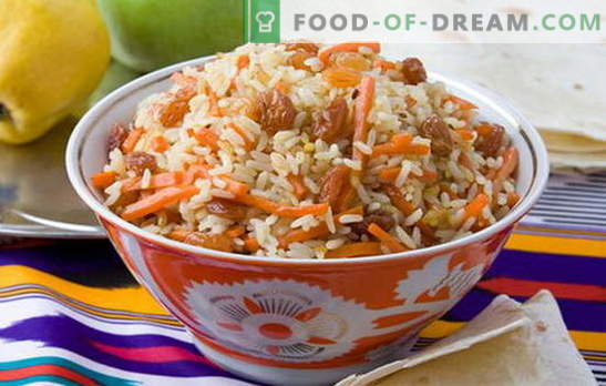 Pilaf without meat is a variant of a favorite dish for fasting. How to cook delicious pilaf without meat: with mushrooms, dried fruits, legumes