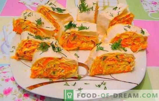 Carrots with melted cheese - orange mood! Recipes for quick and bright salads, carrot snacks with melted cheese