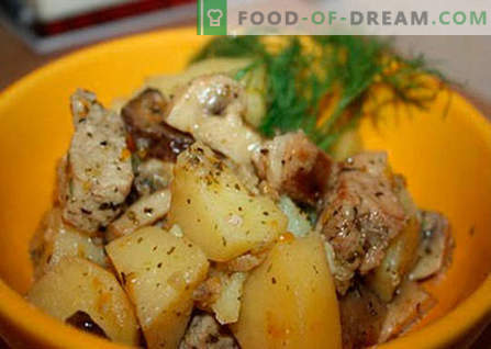 Potato with meat and mushrooms - the best recipes. How to properly and tasty cook potatoes with meat and mushrooms.