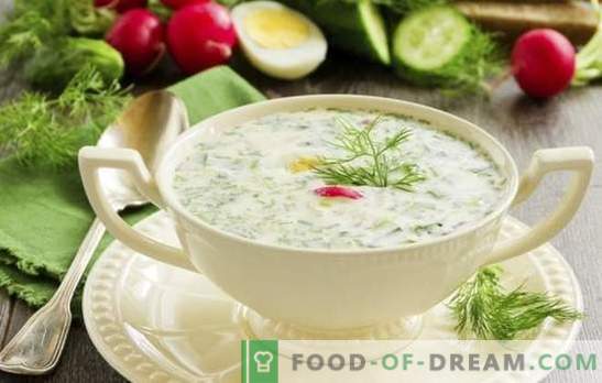 Okroshka on tan - freshness with sourness. Recipes for a tasty cold soup: okroshka on a tan with meat, sausage, seafood