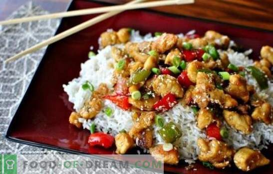 A bit of fantasy: chicken fillet with rice is more delicious than delicacies. Light chicken fillet dishes with rice and sour cream, beans and mushrooms