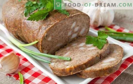 Hepatic sausage home - no chemistry! Recipes homemade liver sausage with bacon, buckwheat, decoy, vegetables