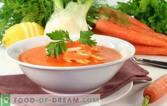 Carrot soup - a sunny dish on your table. How to cook a delicious carrot soup: recipes of sweet or salty dishes