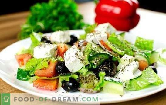 Greek Salad: classic, step-by-step recipes. Cooking delicious, healthy and fresh Greek salad according to classic recipes