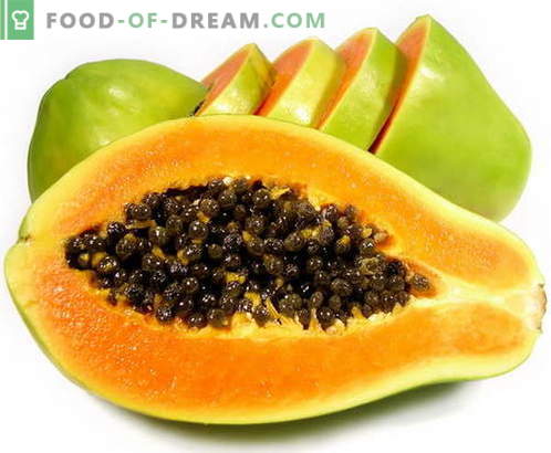 Papaya - description, useful properties, use in cooking. Recipes with papaya.