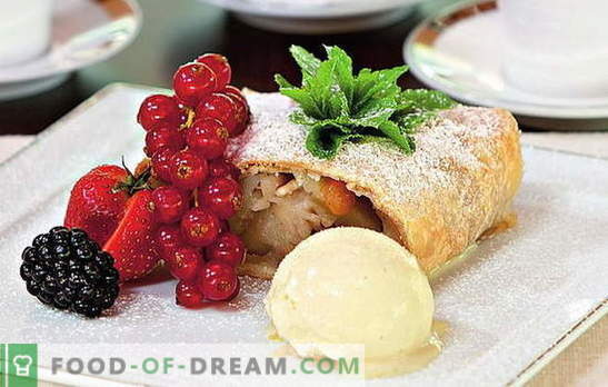 Strudel con manzanas de hojaldre - pasteles brillantes! Opciones de cosas y recetas de strudel con hojaldre