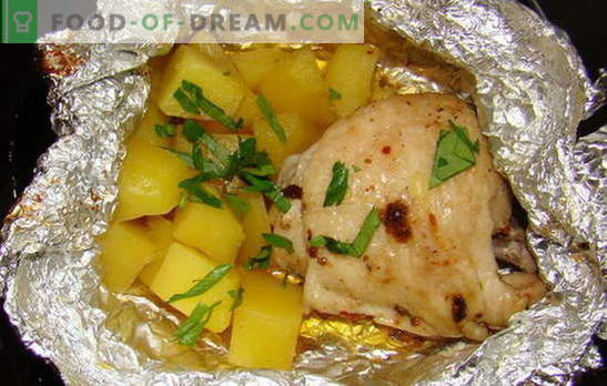 Chicken with potatoes in the oven in foil - new recipes. How to cook chicken with potatoes in the oven in foil
