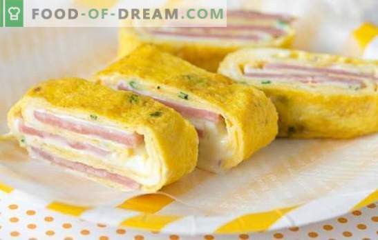 Ham and cheese roll is the perfect snack. Recipes of the best rolls with ham and cheese: in pita bread, puff, with mushrooms