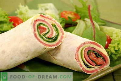 Lavash roll - the best recipes. How to properly and tasty cook roll of pita.