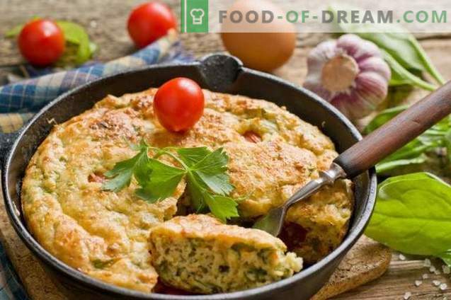 Omelet with curd and spinach