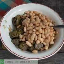 Beef kidneys with beans - simple warm salad