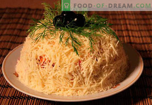 Cheese salad - the best culinary recipes. How to properly and tasty cook cheese salad.