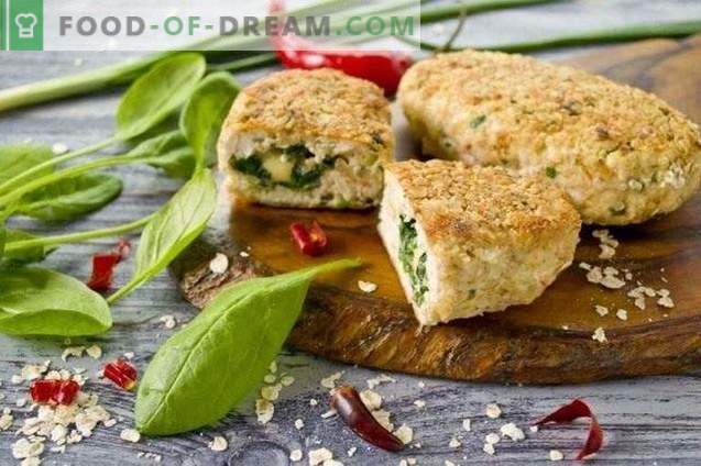 Chicken breast chicken patties with spinach and cheese