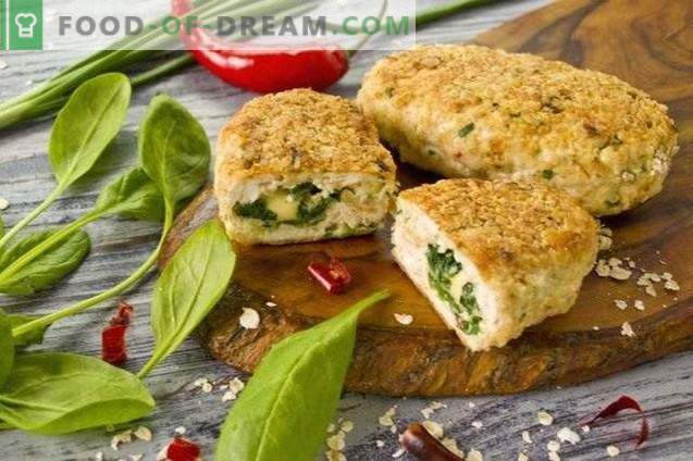 Chicken breast chicken patties with spinach and cheese