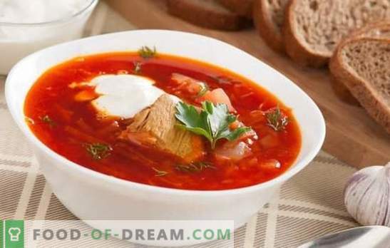 Borsch with pork - it is special for every hostess! Recipes rich, thick and nourishing soup with pork