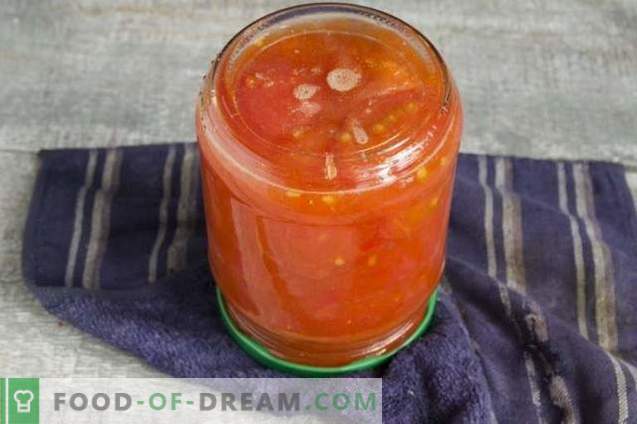 Tomatoes in their own juice with pepper for the winter