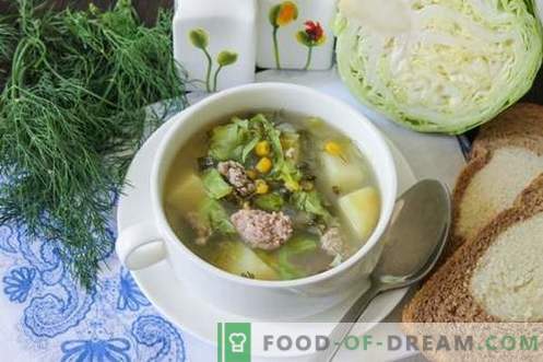 Green soup made from young vegetables - summer dish for every day
