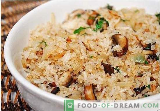 Vegetarian pilaf with mushrooms - a recipe for lean vegetable pilaf
