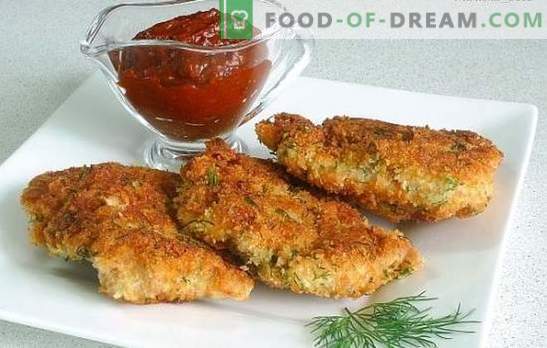 Pork in breadcrumbs: with an appetizing crust! Options for fried and baked pork in breadcrumbs