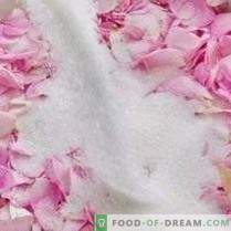 Pink petals in sugar