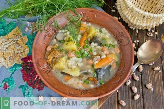 Mushroom soup with beans and potatoes