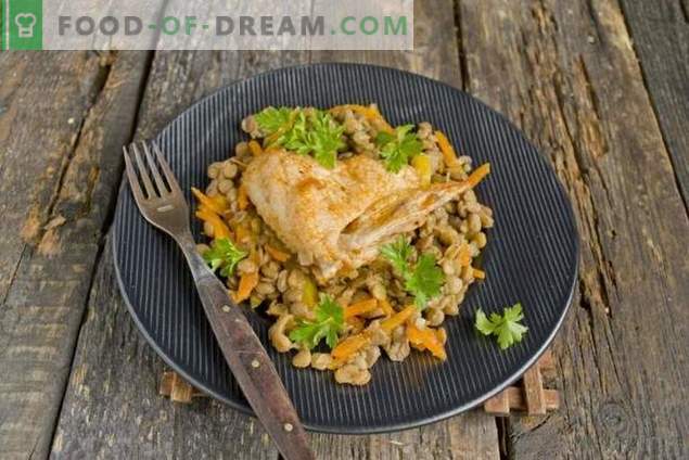 Lentils with chicken and vegetables