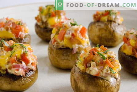 Stuffed mushrooms - the best recipes. How to properly and cook stuffed mushrooms.