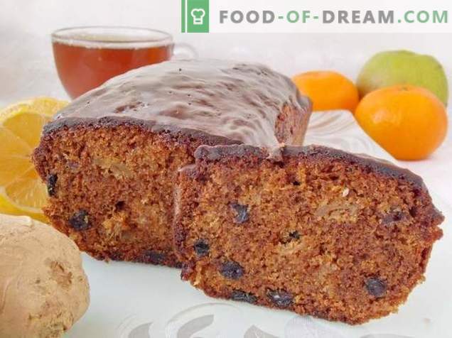 Gingercake with dried fruits