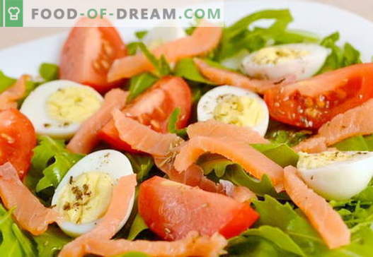 Salad with salmon and egg recipes for the holiday and for every day